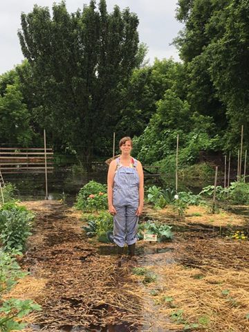 Erin in Flooded Garden